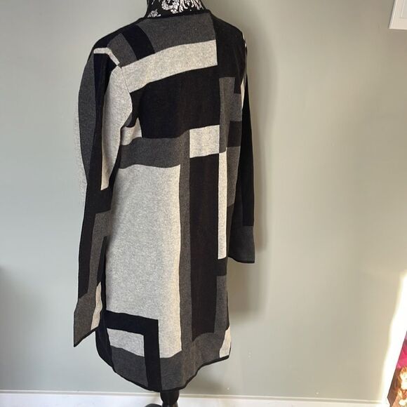 Jones New York Crew Neck Cardigan Coat S, Platinum Combo NEW - Picture 3 of 4